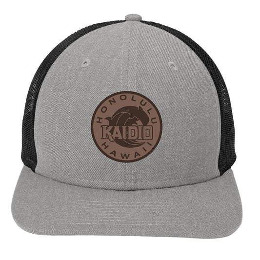 Kaidio Circle Leather Patch Snapback (Grey/Black)
