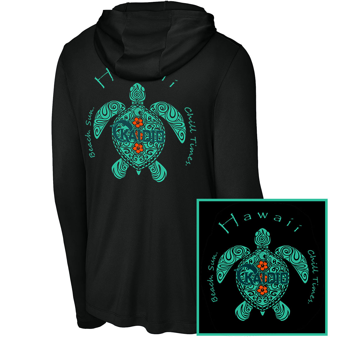 Turtle Sun Shirt (Hooded - Black)