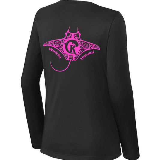 Manta Ray Sun Shirt (V-Neck, Black)