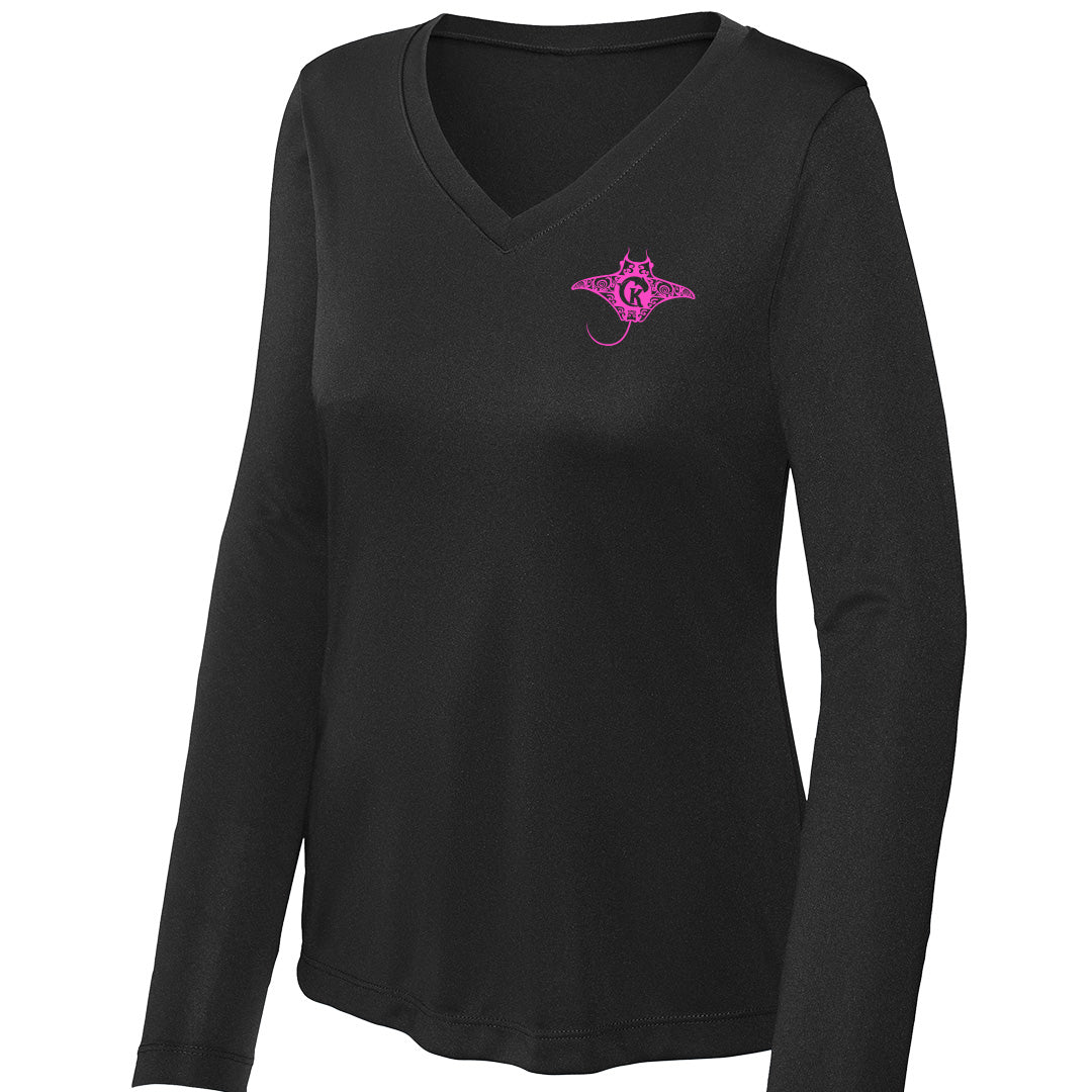 Manta Ray Sun Shirt (V-Neck, Black)