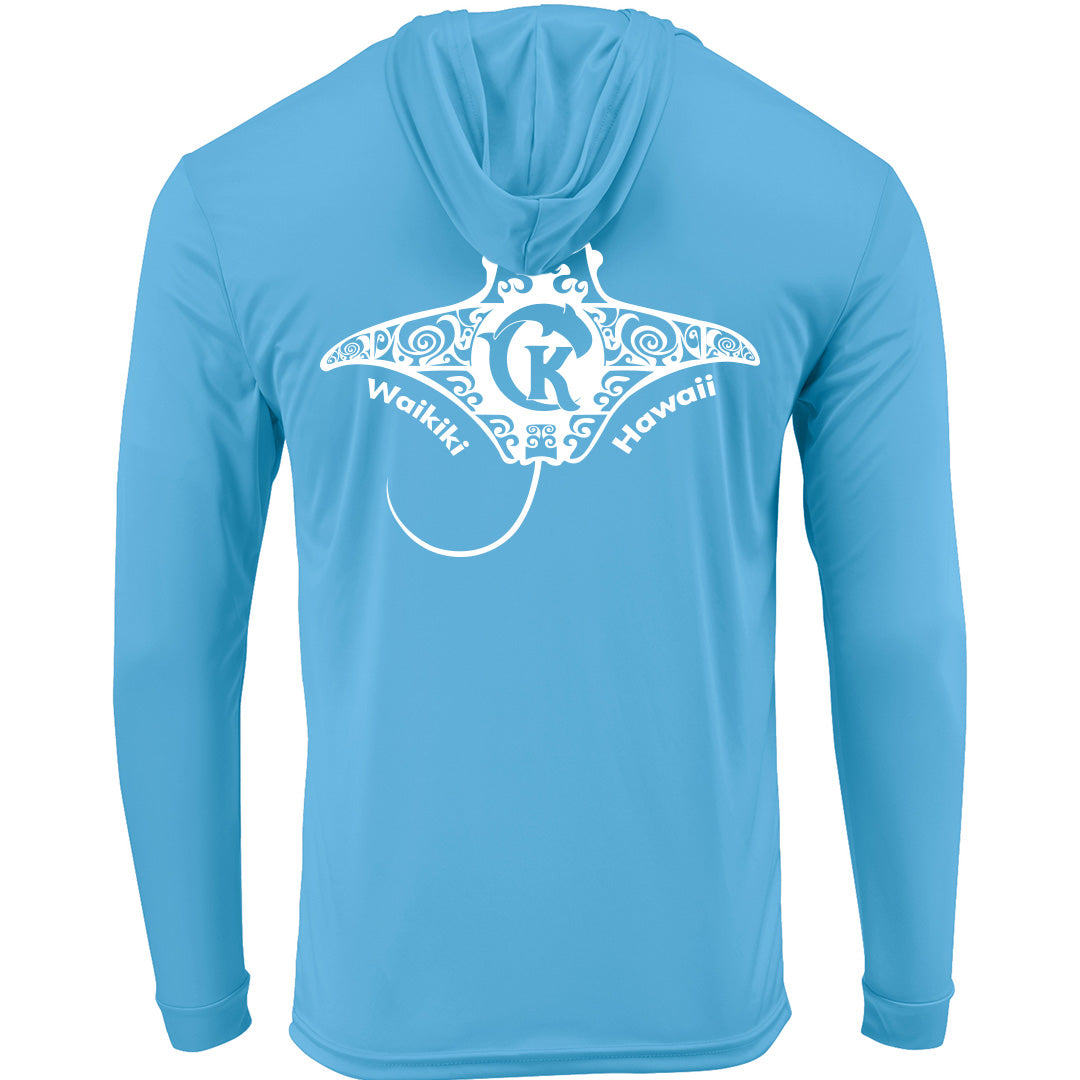 Manta Ray Sun Shirt (Hooded, Tropical Blue)