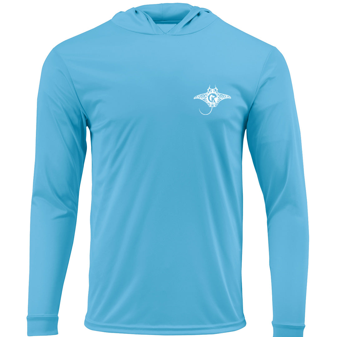 Manta Ray Sun Shirt (Hooded, Tropical Blue)